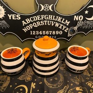 SOLD Halloween Terramoto Canister and Mug Set